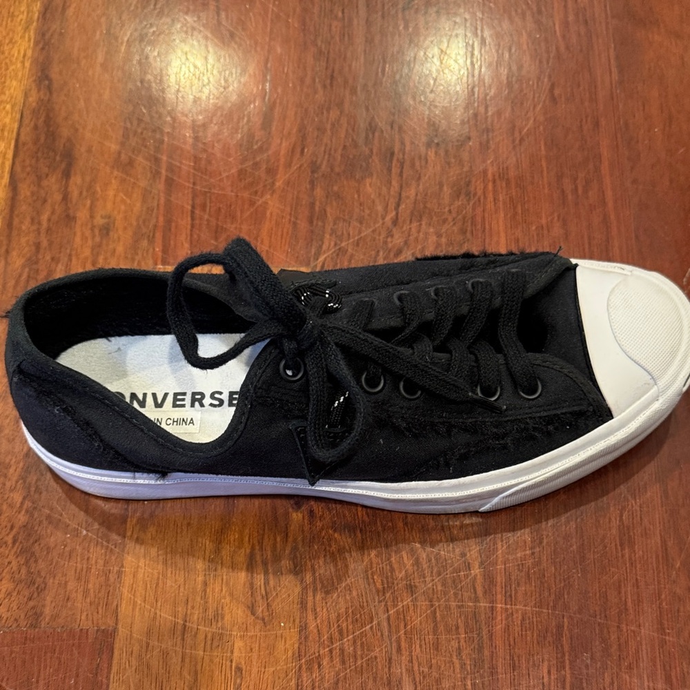 Converse Jack Purcell Men's Black Canvas Sneakers w/ fur lining- Men’s - Picture 3 of 9